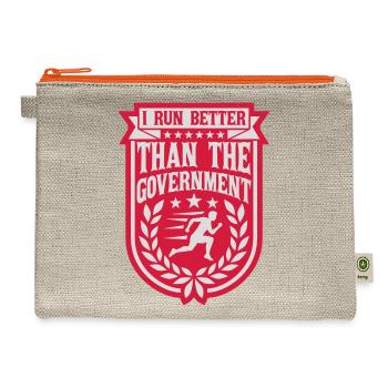 run better than government - Hemp Carry All Pouch - natural/orange - Front