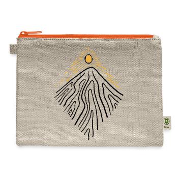 Top Of The Mountain For Light - Hemp Carry All Pouch - natural/orange - Front
