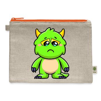 Baby Monster Green Crying Grumpy - Hemp Carry All Pouch - natural/orange - Front