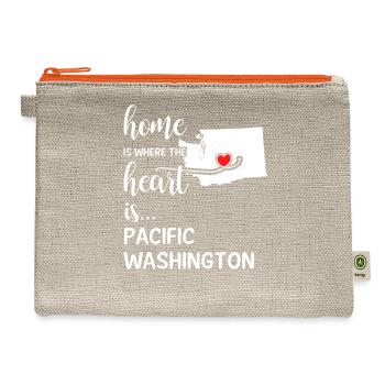 Pacific County Washington Is Where My Heart IsGift - Hemp Carry All Pouch - natural/orange - Front