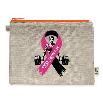 breast cancer support - Hemp Carry All Pouch - natural/orange - Front