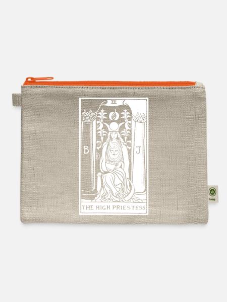 Tarot High Priestess - Hemp Carry All Pouch - natural/orange