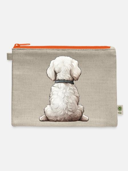 Bichon Frise - Hemp Carry All Pouch - natural/orange