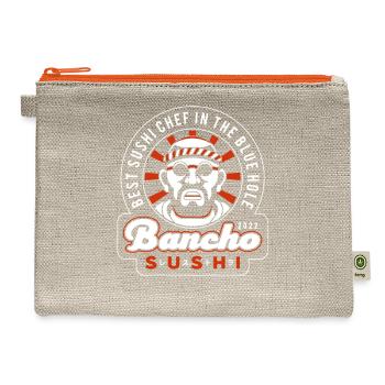 Sushi Chef Badge Sunburst - Hemp Carry All Pouch - natural/orange - Front