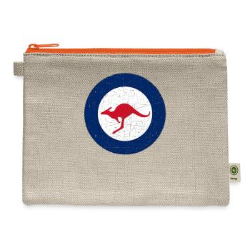 Vintage Look Royal Australian Air Force Roundel - Hemp Carry All Pouch - natural/orange - Front