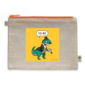 Tea Rex Gentle Dino Tee - Hemp Carry All Pouch - natural/orange - Front