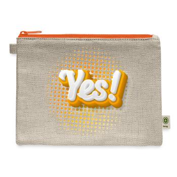 Yes! Bold 3D Pop Letters - Hemp Carry All Pouch - natural/orange - Front