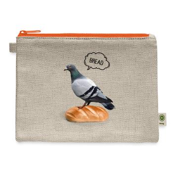 Pigeon the bread lover - Hemp Carry All Pouch - natural/orange - Front