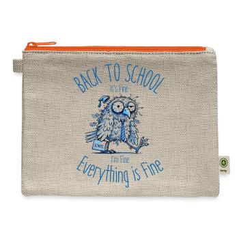 Back to School | Funny Teacher Appreciation Gifts - Hemp Carry All Pouch - natural/orange - Front