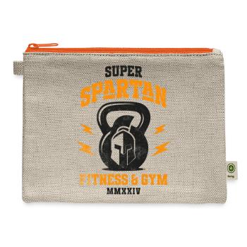 super spartan fitness gym - Hemp Carry All Pouch - natural/orange - Front