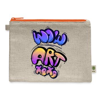 "Bold vibes only — WOW ART XOXO - Hemp Carry All Pouch - natural/orange - Front
