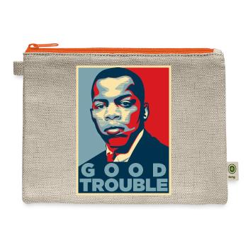 Good Trouble John Lewis - Hemp Carry All Pouch - natural/orange - Front