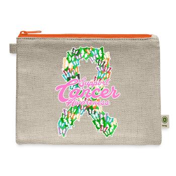Support Cancer Awareness - Hemp Carry All Pouch - natural/orange - Front