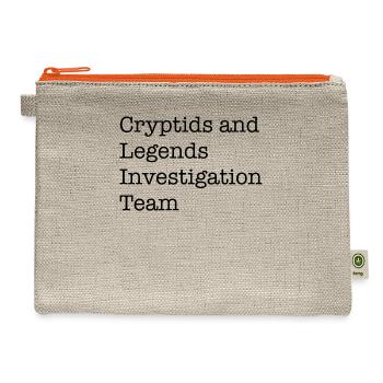 Stacked Cryptids and Legends Investigation Team - Hemp Carry All Pouch - natural/orange - Front