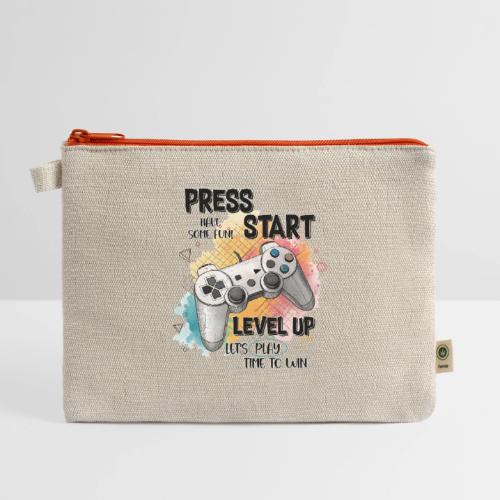 Press Start, Level Up - Hemp Carry All Pouch