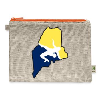 Maine Wrestling - Hemp Carry All Pouch - natural/orange - Front