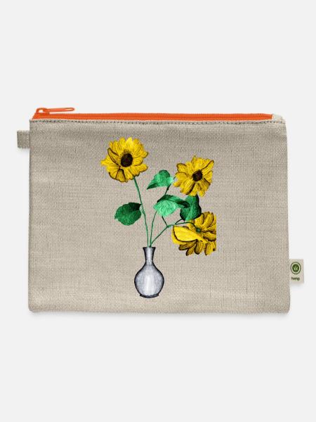 Sunflowers - Hemp Carry All Pouch - natural/orange