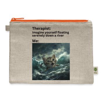 Serenity vs Reality - Chaotic Life Humor - Hemp Carry All Pouch - natural/orange - Front