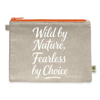 Wild by Nature, Fearless by Choice  - Hemp Carry All Pouch - natural/orange - Front