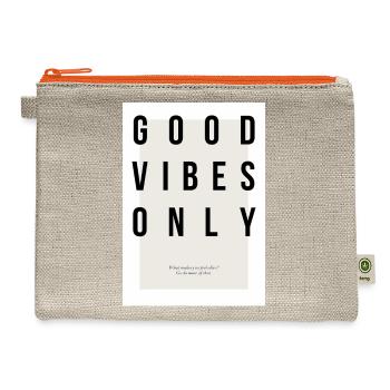 Minimal Typography - Hemp Carry All Pouch - natural/orange - Front