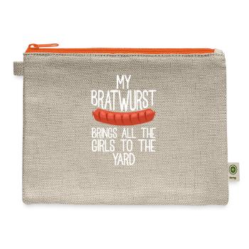 Bratwurst Sausage Grill Party Oktoberfest Gift - Hemp Carry All Pouch - natural/orange - Front