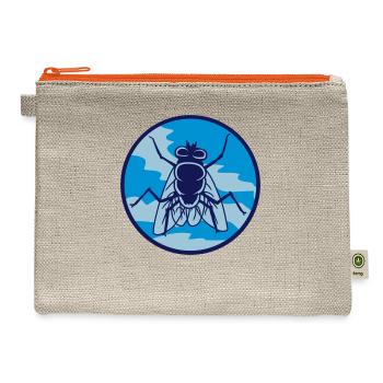 circle house fly small - Hemp Carry All Pouch - natural/orange - Front