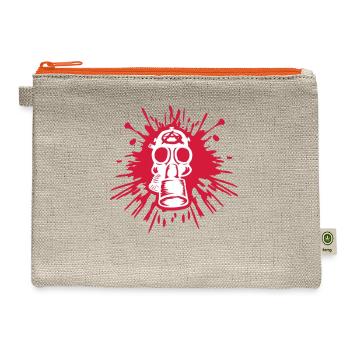 color blob gas mask - Hemp Carry All Pouch - natural/orange - Front