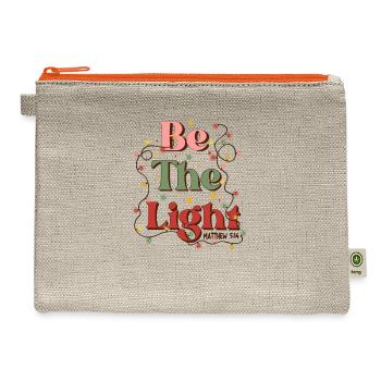 BE THE LIGHT Christmas gift - Hemp Carry All Pouch - natural/orange - Front