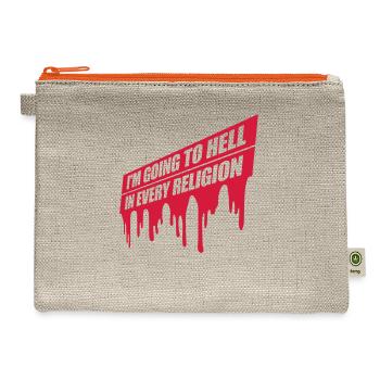im going to hell - Hemp Carry All Pouch - natural/orange - Front