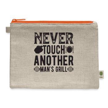 Never touch another Man´s Grill - Hemp Carry All Pouch - natural/orange - Front
