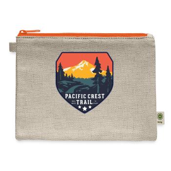 Pacific Crest Trail Mountain Sunset Tee - Hemp Carry All Pouch - natural/orange - Front