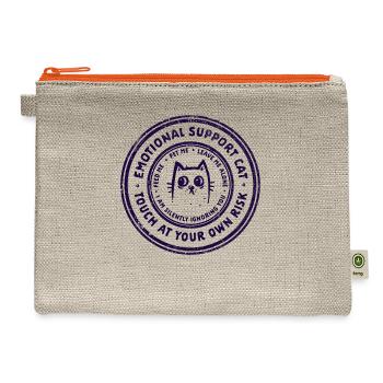 Emotional Support Cat - Hemp Carry All Pouch - natural/orange - Front