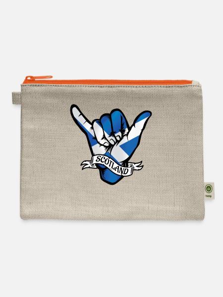 Scotland Shaka - Hemp Carry All Pouch - natural/orange