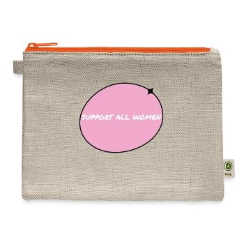 Support all women - Hemp Carry All Pouch - natural/orange - Front