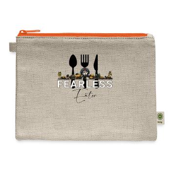 Fearless Eater thanksgiving parody design - Hemp Carry All Pouch - natural/orange - Front