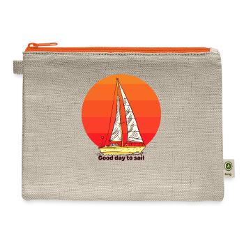 Good Day To Sail - Hemp Carry All Pouch - natural/orange - Front