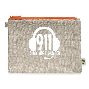 911 Dispatcher Funny - Hemp Carry All Pouch - natural/orange - Front
