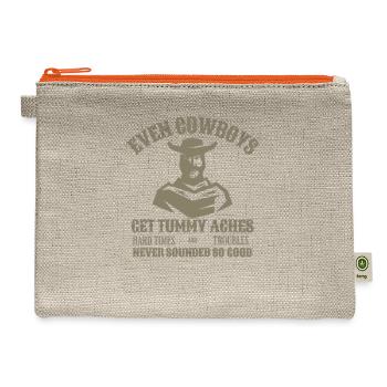 Even Cowboys Get Tummy Aches - Hemp Carry All Pouch - natural/orange - Front