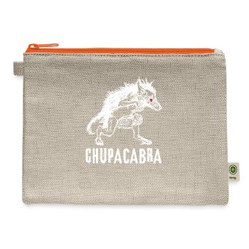 Chupacabra Folklore Cryptid Monster Tee - Hemp Carry All Pouch - natural/orange - Front