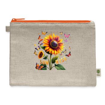 Multicoloured Sunflower at Sunrise - Hemp Carry All Pouch - natural/orange - Front