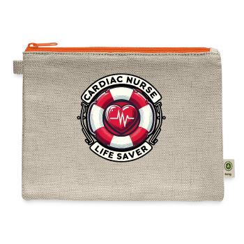Cardiac Nurse Life Saver - Hemp Carry All Pouch - natural/orange - Front