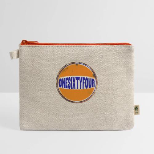 One Sixty Four --vintage auto inspired orange - Hemp Carry All Pouch