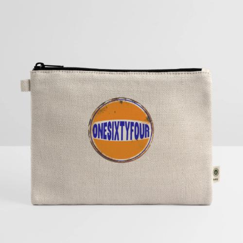 One Sixty Four --vintage auto inspired orange - Hemp Carry All Pouch