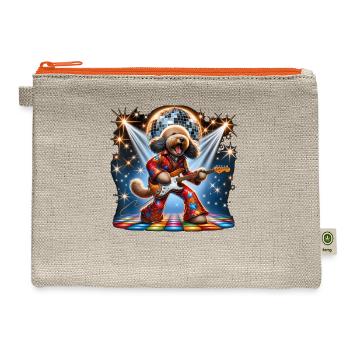 Disco Guitar Whoodle dog - Hemp Carry All Pouch - natural/orange - Front