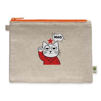 Communist Cats Of East Berlin - Cat Lover Gift! - Hemp Carry All Pouch - natural/orange - Front