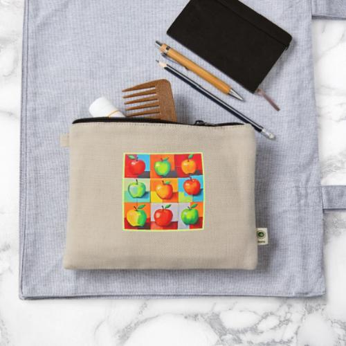 Colorful Apple Grid - Hemp Carry All Pouch