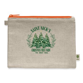 SAINT NICKS CHRISTMAS TREE FARM - Hemp Carry All Pouch - natural/orange - Front