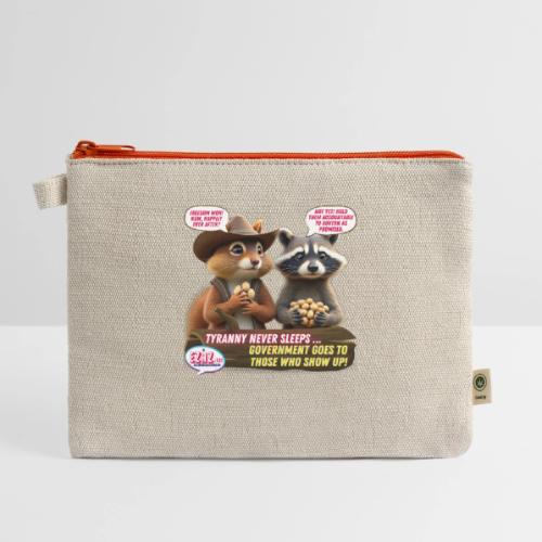 Freedom Squirrel and Raccoon - Hemp Carry All Pouch