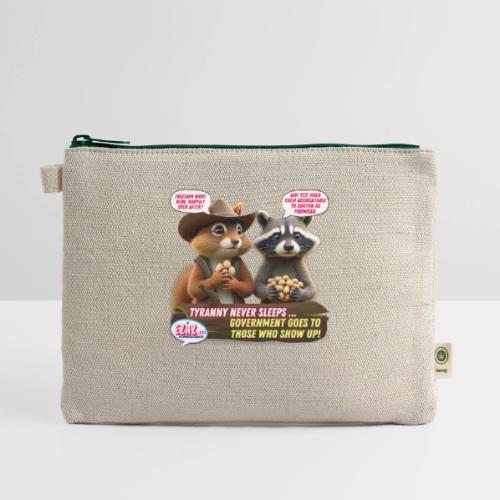 Freedom Squirrel and Raccoon - Hemp Carry All Pouch
