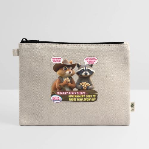 Freedom Squirrel and Raccoon - Hemp Carry All Pouch